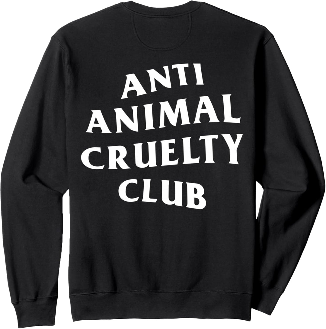 Anti Animal Cruelty Club weisses Logo (vorne + hinten) Sweatshirt