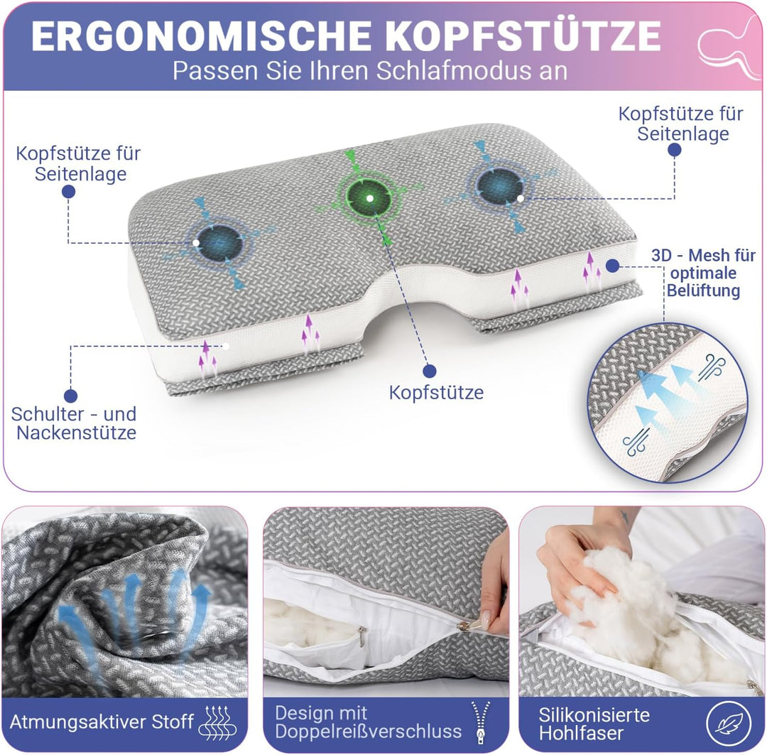 Schwangerschaftskissen 4-in-1 C/U/J/G Form Pregnancy Pillow – Seitenschläferkissen &amp; Stillkissen | G