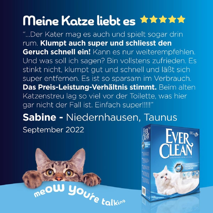Ever Clean Extrastarkes klumpendes Katzenstreu, 10 Liter, duftstofffrei Unscented 10L, Unscented 10L