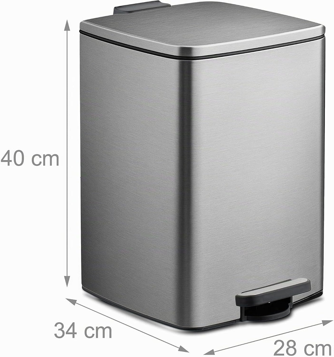 Relaxdays Mülleimer Küche, 20 Liter, entnehmbarer Inneneimer, Fusspedal, mit Müllbeutel, Tretmülleim