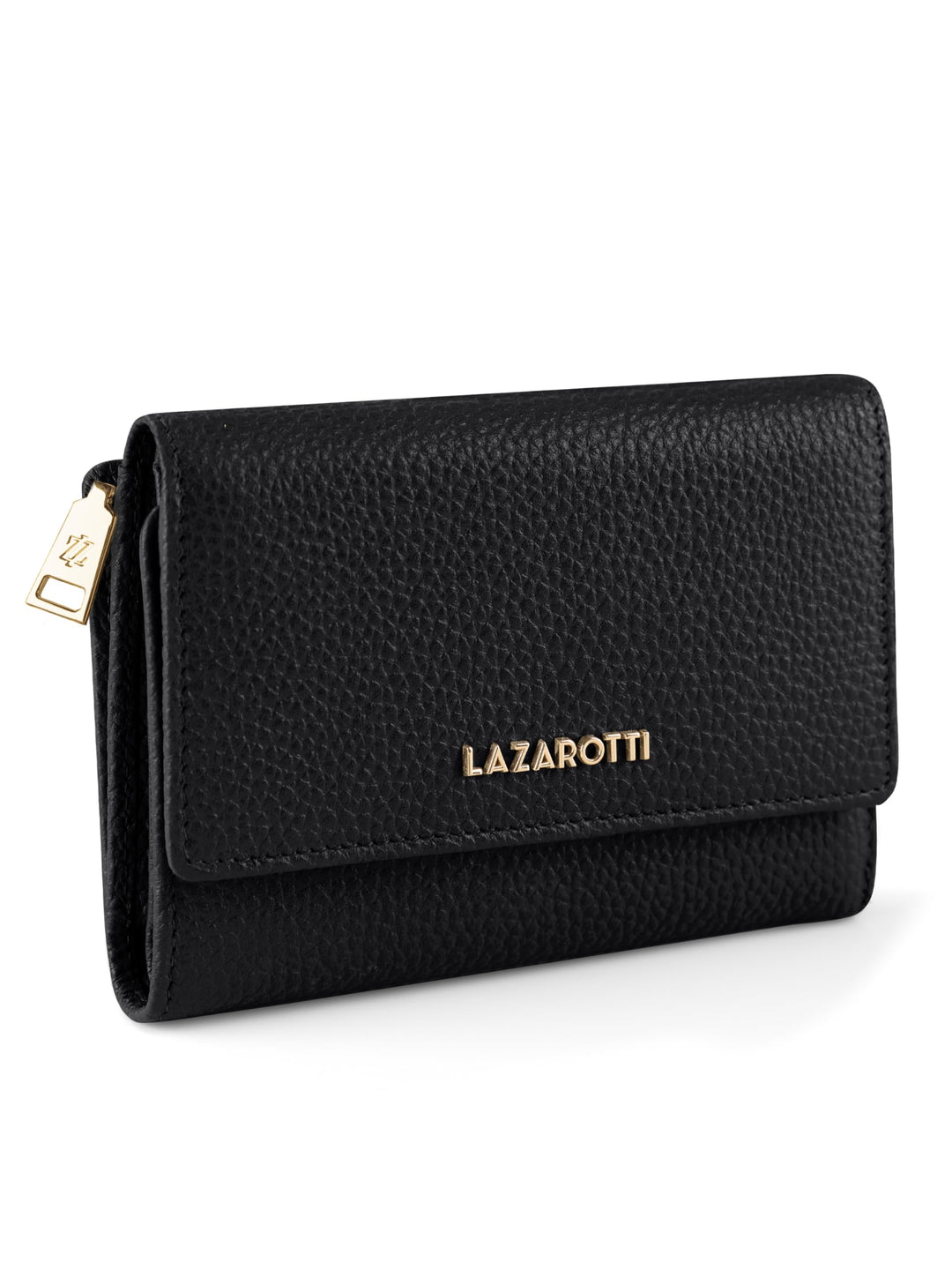 Lazarotti Bologna XL Leder Damen-Geldbörse | grosses Reissverschlussfach, 15 Kartenfächer, RFID-Schu