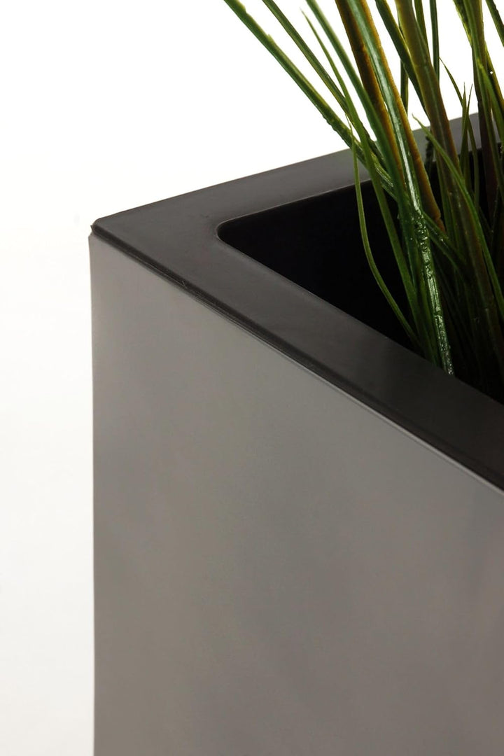 VIVANNO 2er Set Zink Blumenkübel Pflanzkübel Pflanzgefässe Übertöpfe Blumentöpfel Block Design 100cm