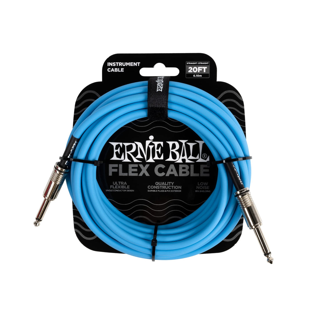 Ernie Ball Flex Gitarrenkabel gerade/gerade 6,1 m (20 ft) - Blau Blue 6.1m, Blue 6.1m