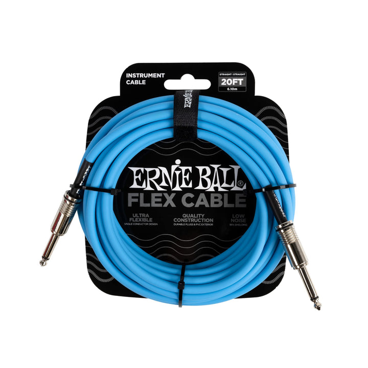 Ernie Ball Flex Gitarrenkabel gerade/gerade 6,1 m (20 ft) - Blau Blue 6.1m, Blue 6.1m