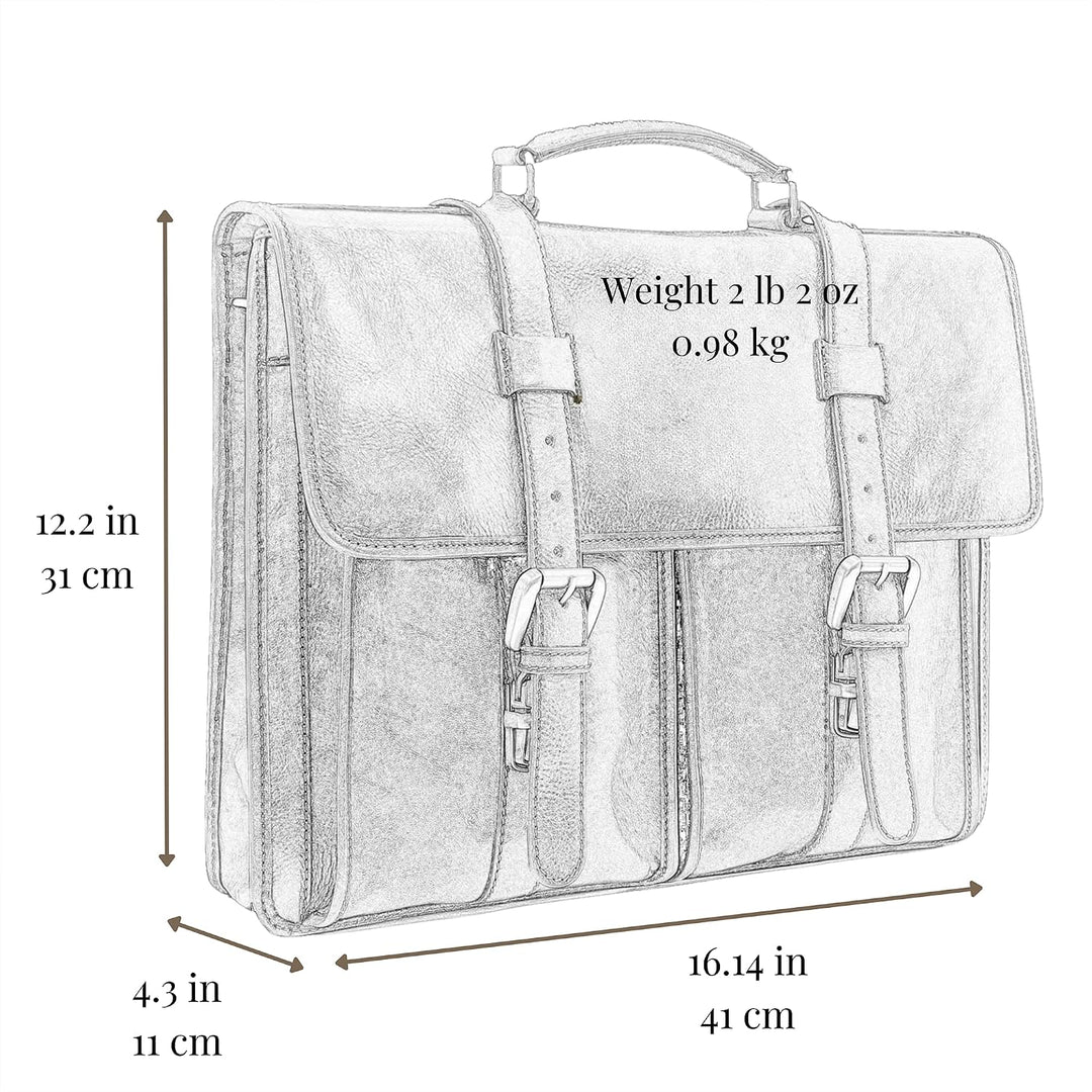 Time Resistance Leder Aktentasche Handgefertigte Umhängetasche Laptop Tasche für bis zu 15 Zoll Lapt