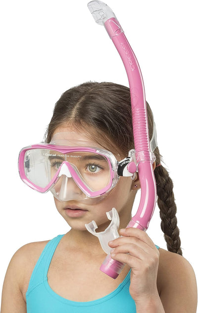 Cressi Estrella Jr - Maske zum Tauchen und Schnorcheln Transparent/Rosa Maske + Schnorchel, Transpar