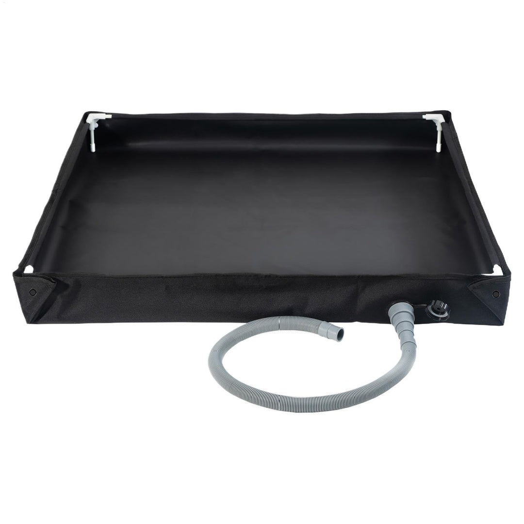 Portable Shower Base, Spacious Bath Panel, Waterproof Camping Shower Pan with Drain Hose for Indoor,