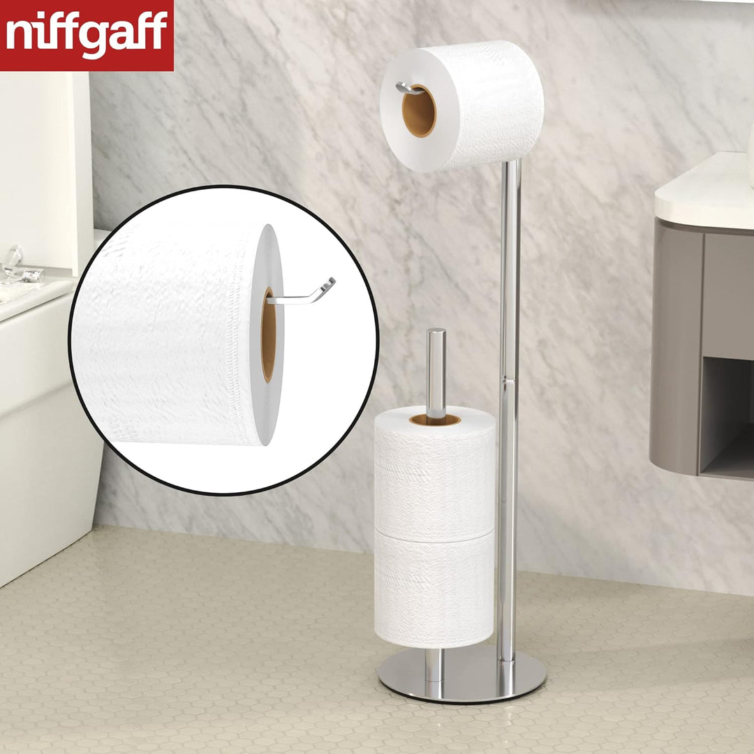 Silber Toilettenpapierhalter, freistehender Toilettenpapierhalter, Edelstahl Toilettenpapierrollenre