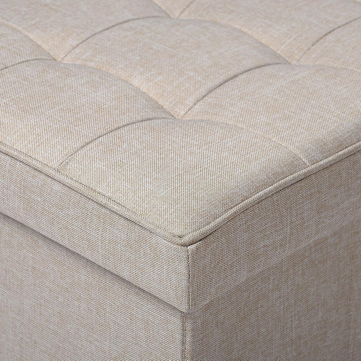 WOLTU 2er Set Sitzhocker mit Stauraum Sitzwürfel Sitzbank Faltbar Truhen Aufbewahrungsbox, Deckel Ab