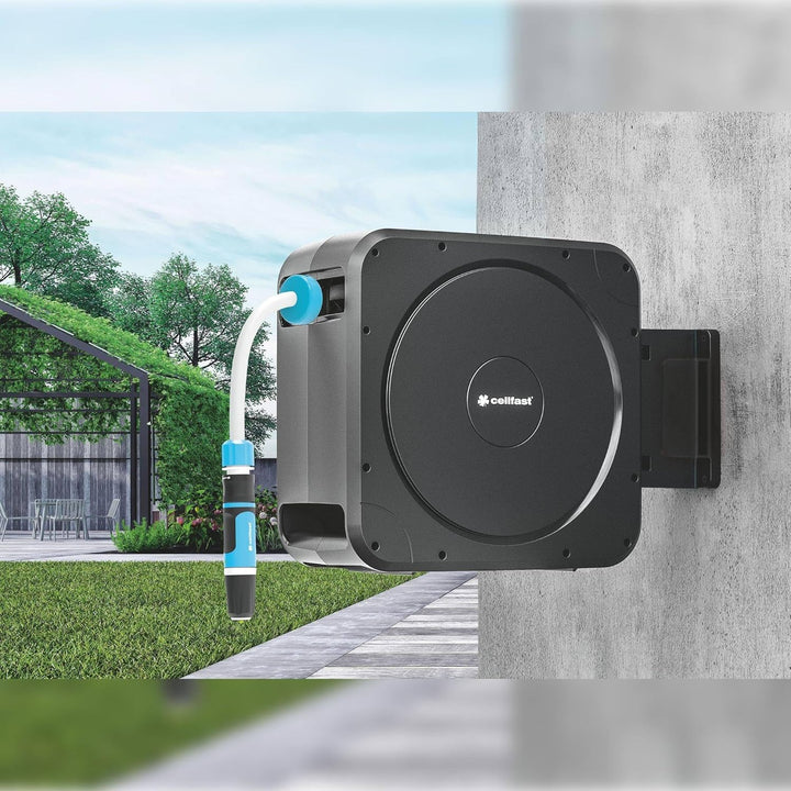 CELLFAST Schautrommel Set Automatisch Schlauchaufroller Mit Wandhalterung Wandschlauchhalter Anschlu
