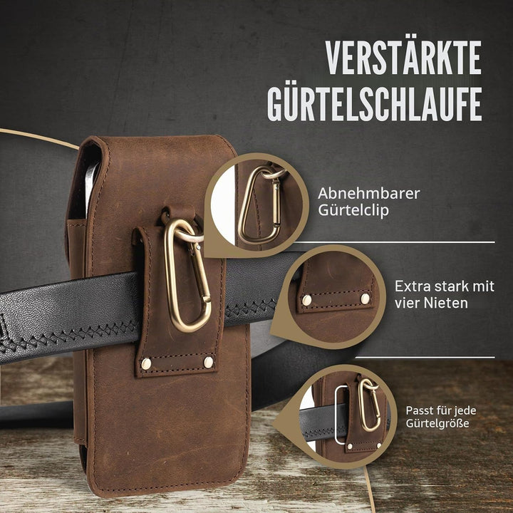 Hengwin Leder Handy Holster Fall Taille Gürtel Tasche für iPhone 17 Pro Max/16Plus iPhone 16 15 14 1
