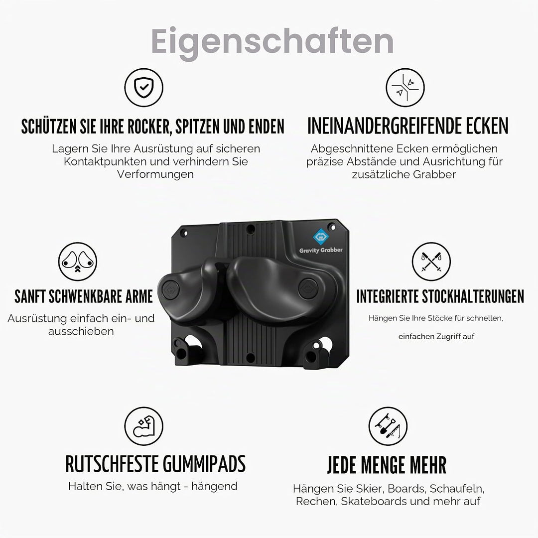 Gravity Grabber Ultimate Ski &amp; Snowboard Wandhalterung - Passt zu jedem Ski/Snowboard - für Schadens