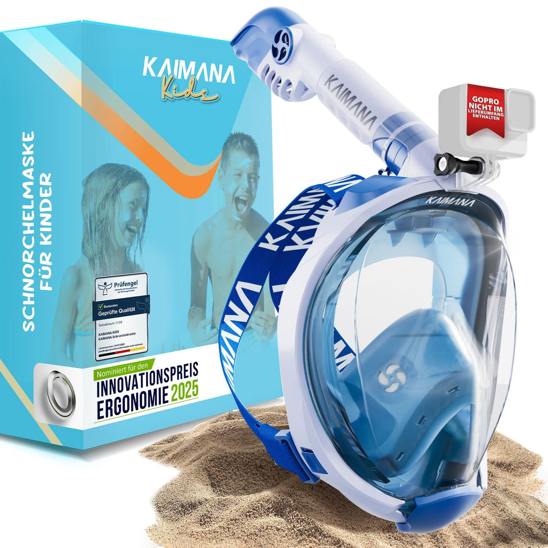 Die Preisgekrönte Kaimana® Schnorchelmaske für Erwachsene &amp; Kinder - absolut CO2 sicher - inkl. Trag