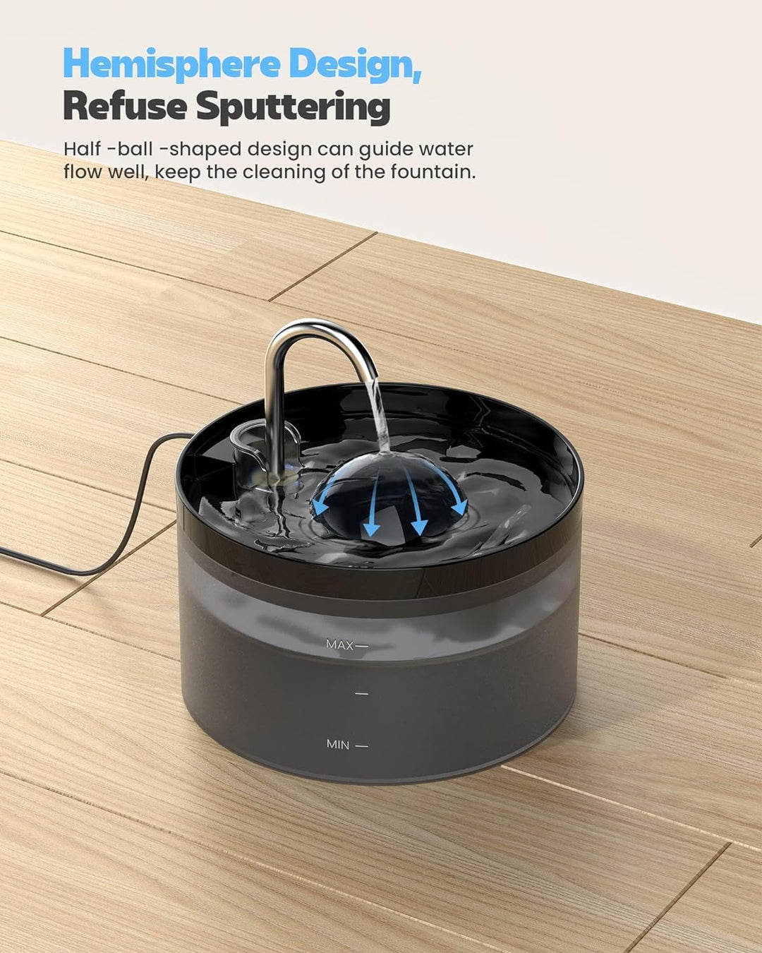 UIOOQ Katzenbrunnen, Haustierbrunnen mit Ultra-Stiller Pumpe, Aktivkohlefilter hält das Wasser Saube