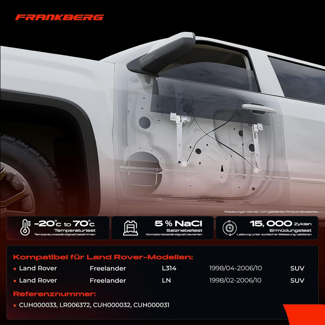 Frankberg Fensterheber Mit Motor Vorne Links Kompatibel mit Freelander L314 / LN SUV 1998-2006 LR006