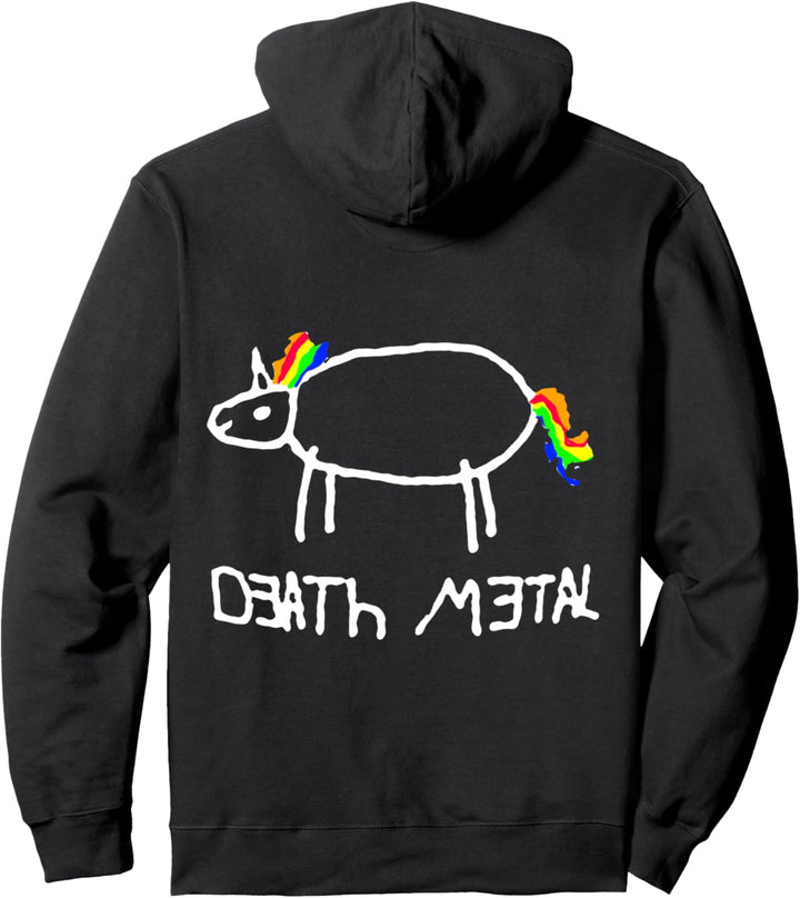 Death Metal Regenbogen Einhorn Black Metal S-XXL Pullover Hoodie
