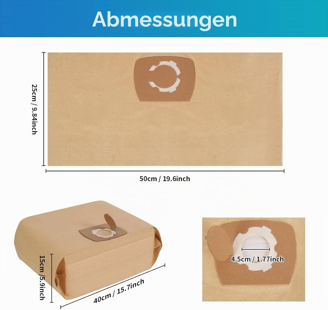 12 Stück Staubsaugerbeutel für Parkside PWD 12 A1 PWD Ersatzbeutel für Parkside bei Lidl PWD 12 B2 D