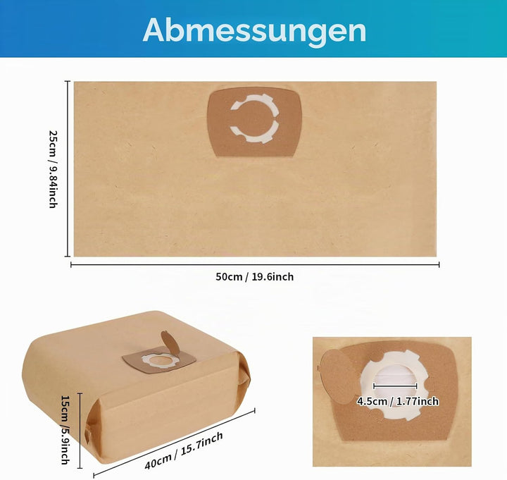 12 Stück Staubsaugerbeutel für Parkside PWD 12 A1 PWD Ersatzbeutel für Parkside bei Lidl PWD 12 B2 D