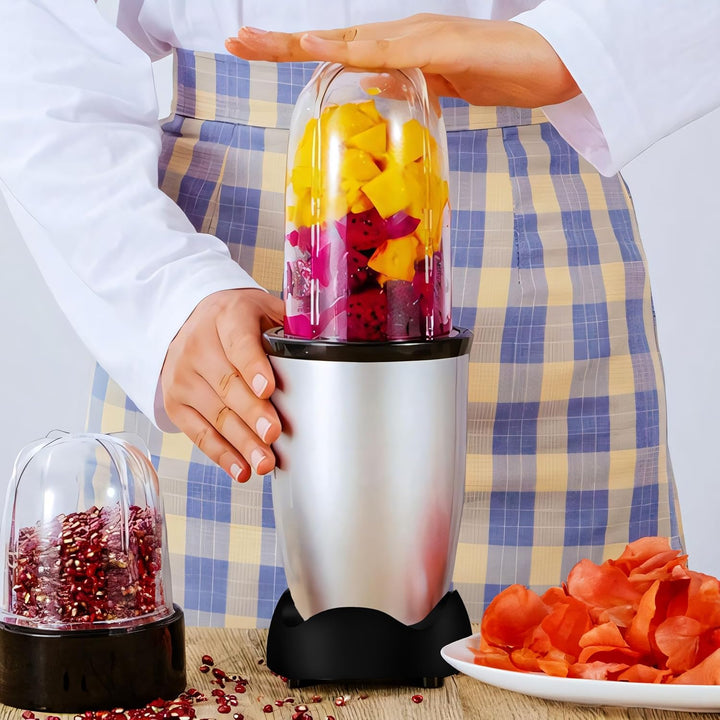 Retoo Standmixer 600 W, 5 Elemente im Set, Edelstahlklinge, 470 ml Smoothie Maker, Zwei Trinkbecher