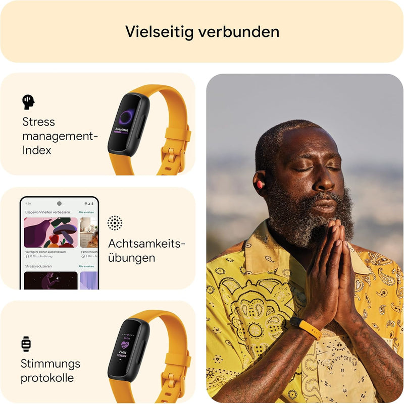 Google Fitbit Inspire 3 – Gesundheits- & Fitness-Tracker Damen / Herren - Herzfrequenzmessung, Stres