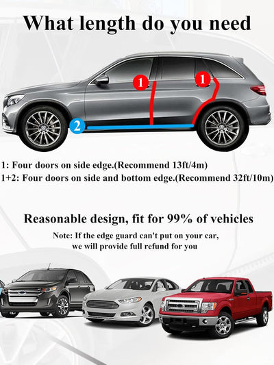 SYOAUTO 20M Autotür Kantenschutz Kein Kleber Kantenschutz Auto Universal Fit Schwarzer Kantenschutz