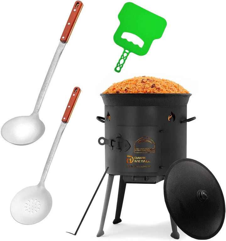 Ø36cm Uchag 2mm stahl Utschak Utschag Feldküche 12L Kazan WOK Kasan (Runder boden) Feuerstelle Campi