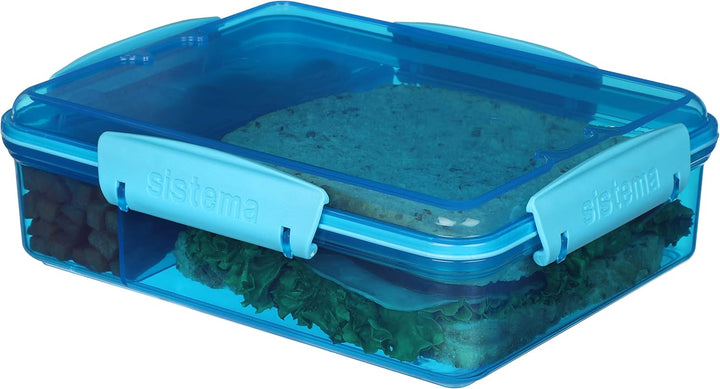 Sistema Snack Attack Duo Brotdose Kinder mit Fächern | 975 ml | BPA-frei | Gemischte Farben (nicht a