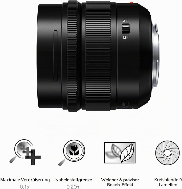 Panasonic H-X012E LEICA DG SUMMILUX Weitwinkel 12 mm F1.4 ASPH. Objektiv (Festbrennweite 24mm KB, St