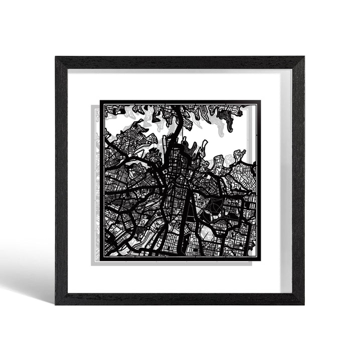 O3 DESIGN STUDIO - Marco de Papel para mapas, 22,8 x 22,8 cm, en Caja de Regalo, Fondo, autocambiant