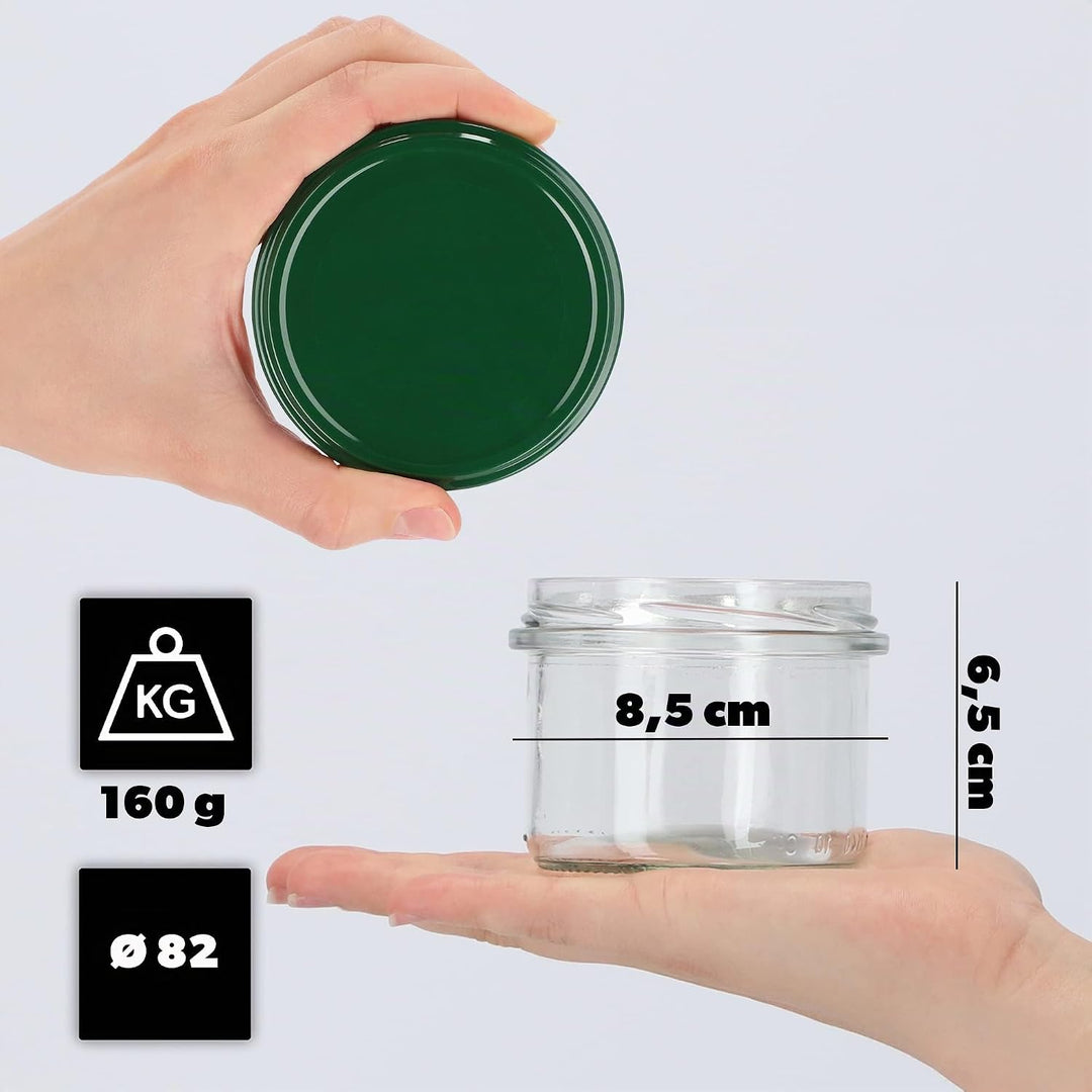 KADAX 20er Set Marmeladengläser 235ml TO82 Grün, Einmachgläser Vorratsgläser Mason Jar mit Schraubde