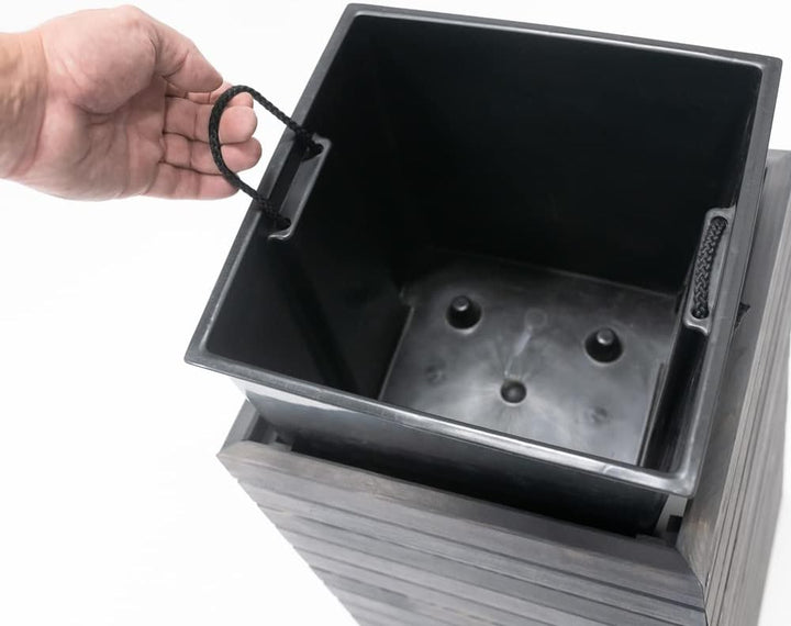 WESTMANN Pflanzenkübel Mono aus Holz | 33x33x56 cm Grau | Blumentopf für Garten & Terrasse | Pflanze