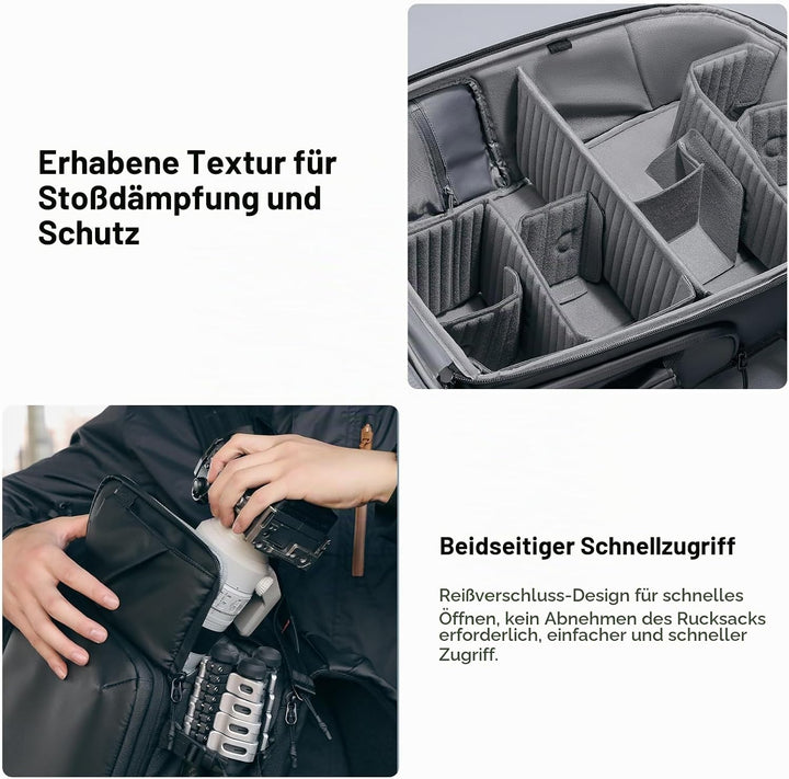 ULANZI BP10 35L Hartschalen-Kamerarucksack, Professionelle Wasserdichte Fotografie Kameratasche für