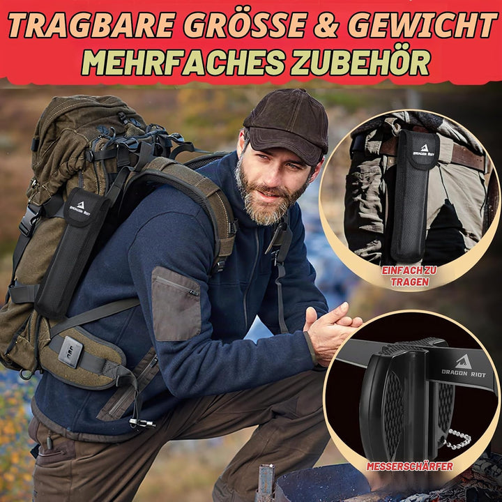 DRAGON RIOT Filetiermesser Fisch Scharf, Angelmesser Klappbar, Edelstahl Fischmesser mit Anti-Rutsch