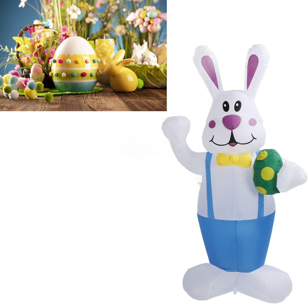 Aufblasbare Hasen-Hofdekoration, Niedlicher, Einfacher Aufbau mit LED-Beleuchtung für Ostern, Weihna