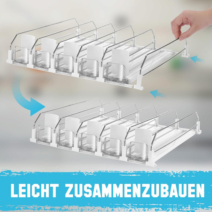 BingoHive Selbstschiebender Getränkedosen-Organizer für Kühlschrank,Getränkespender für Kühlschrank,