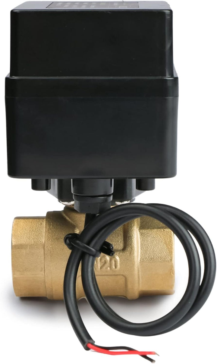 Motorisierter Kugelhahn – 1/2" Messing-Kugelhahn mit Standardanschluss, 9–36 V AC/DC, 2-Draht-Auto-R