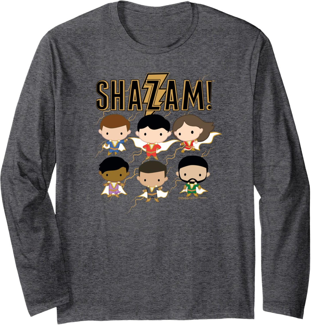 Shazam! Movie Chibi Group Langarmshirt