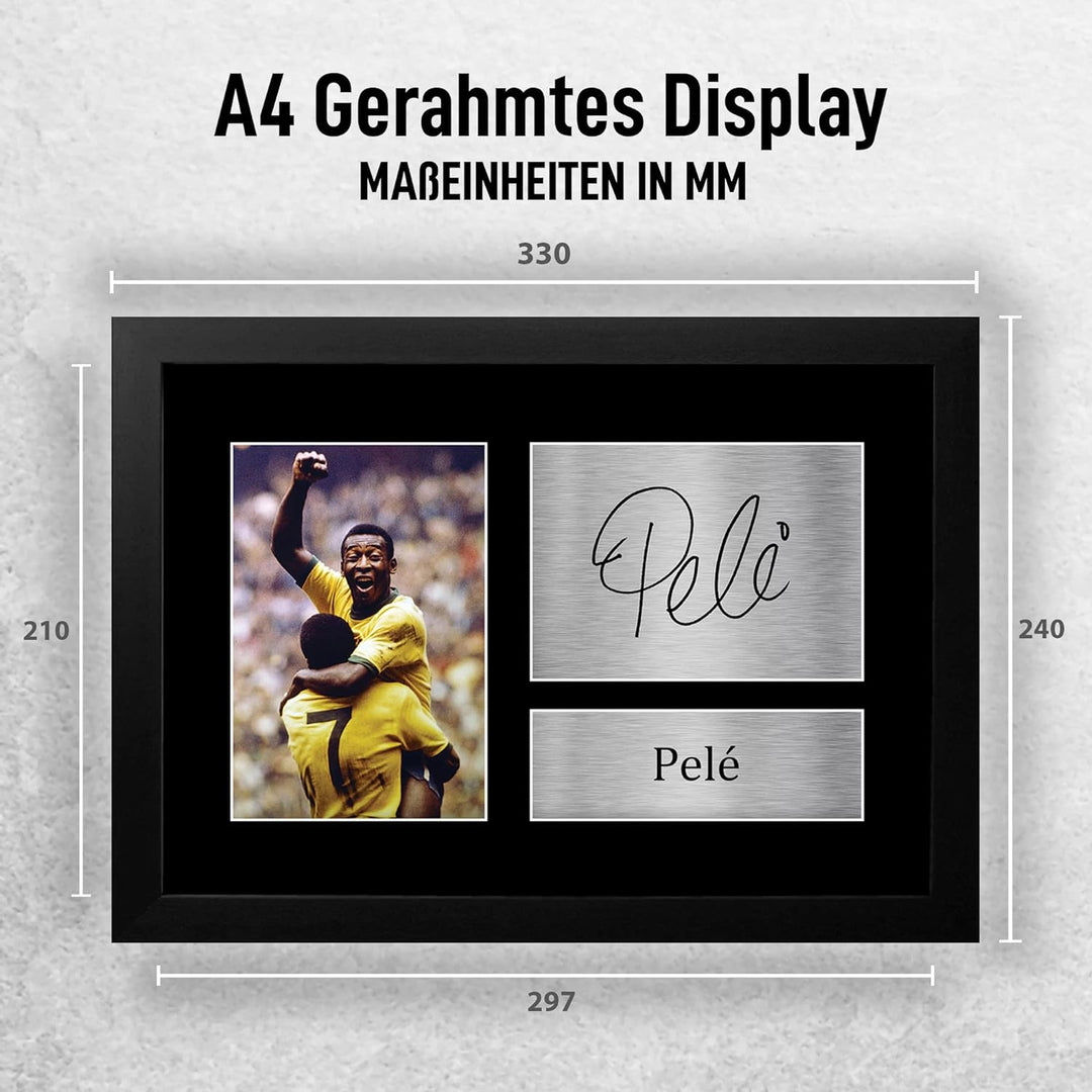 HWC Trading Pele A4 Gerahmte Signiert Gedruckt Autogramme Bild Druck-Fotoanzeige Geschenk Für Brazil