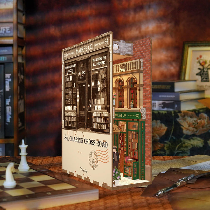 Tonecheer DIY Book Nook Kit Modellbausatz 3D Puzzle aus Holz für Erwachsene zum Baue Puppenhäuser Ha