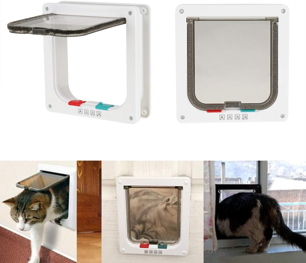 Kleine Tür für Tiere, Original, einfach zu platzieren, klassisches Design, Katzenklappe mit Tunnel,