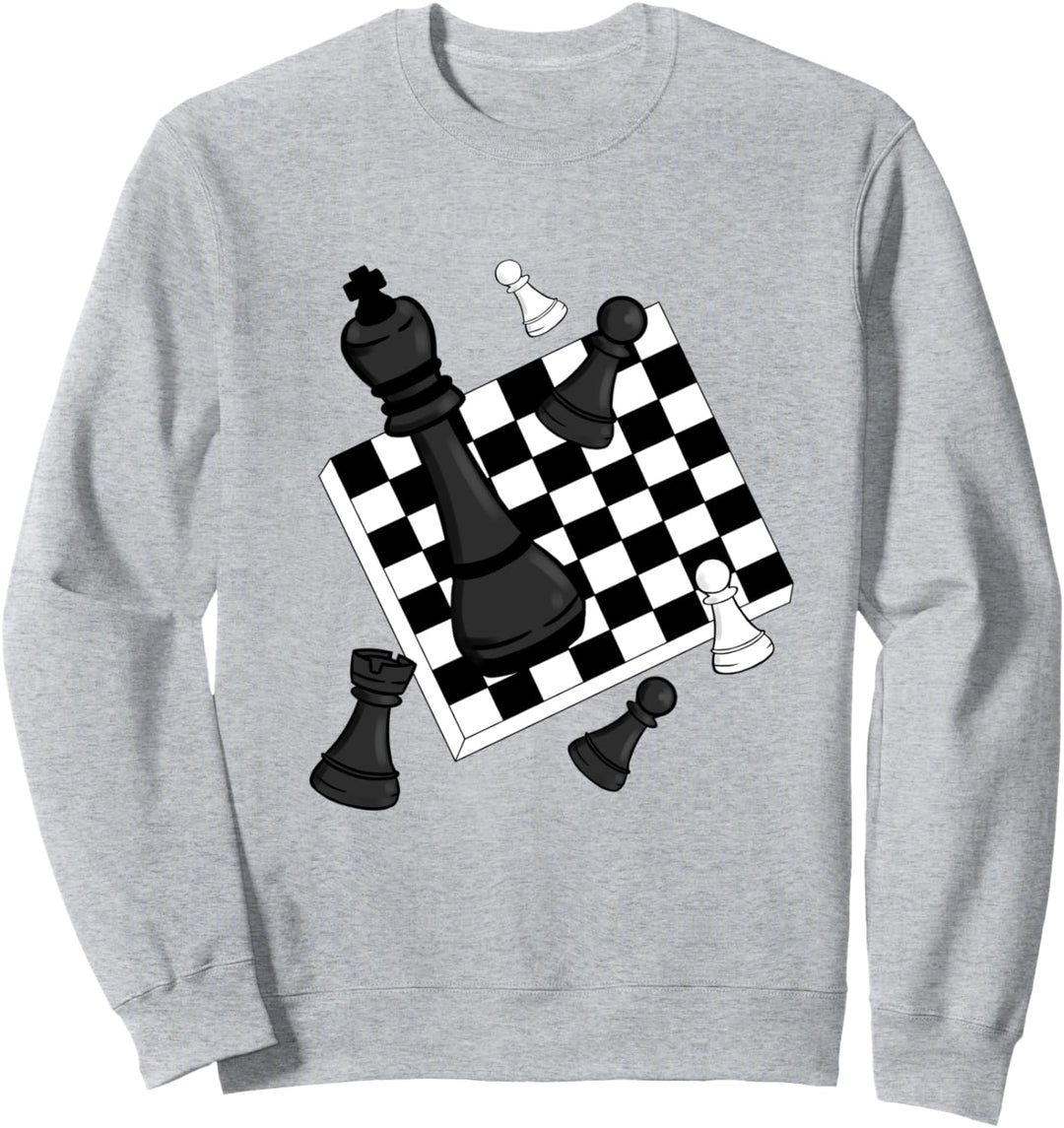 Schachbrett Schach Motiv König Springer Bauer Matt Design Sweatshirt
