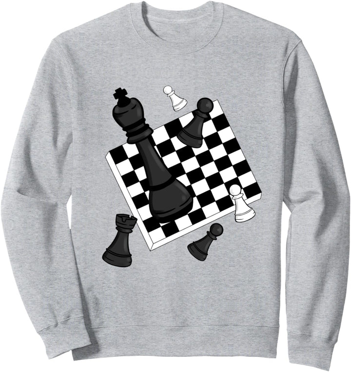 Schachbrett Schach Motiv König Springer Bauer Matt Design Sweatshirt