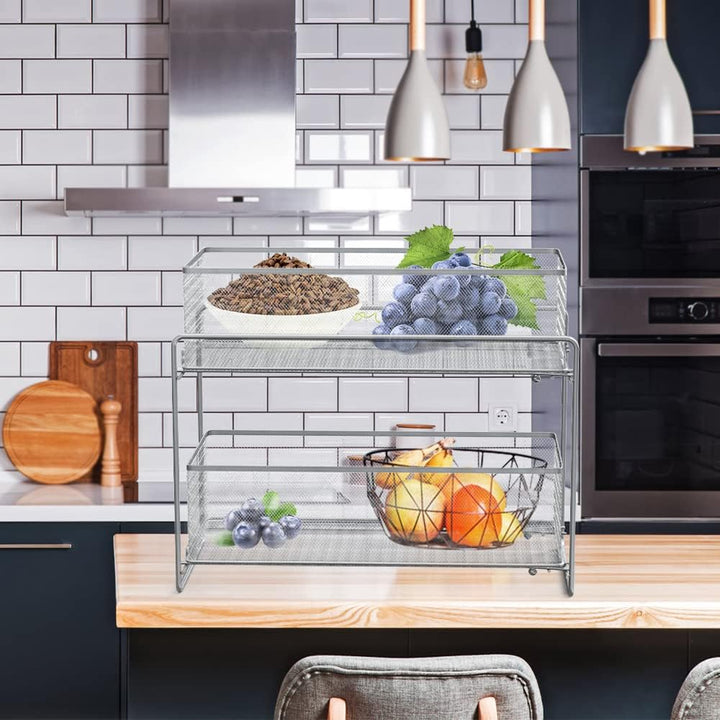 HUOLE 2 Tier Organizer mit Speicher Unter Waschbecken Schiebeschrank Korb herausziehen Snack Organiz