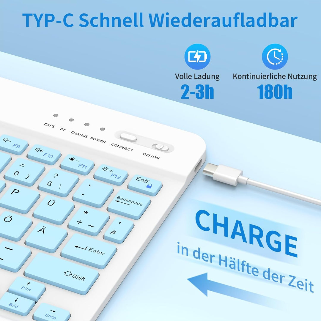 Tastatur Hülle für iPad A16 11 Generation 11 Zoll 2025/10 Generation 10,9 Zoll 2022, Schutzhülle mit