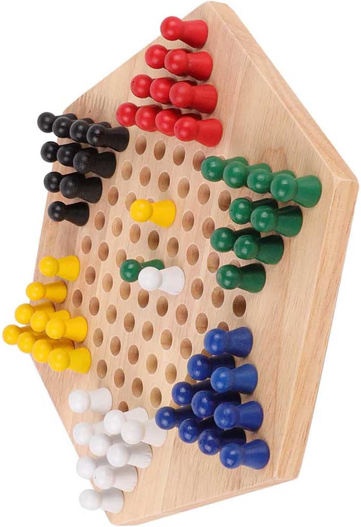 Tbest Holz Checkers, Indoor/Outdoor Bunte Checkers Set Kinder Pädagogisches Brettspiel Chinese Check
