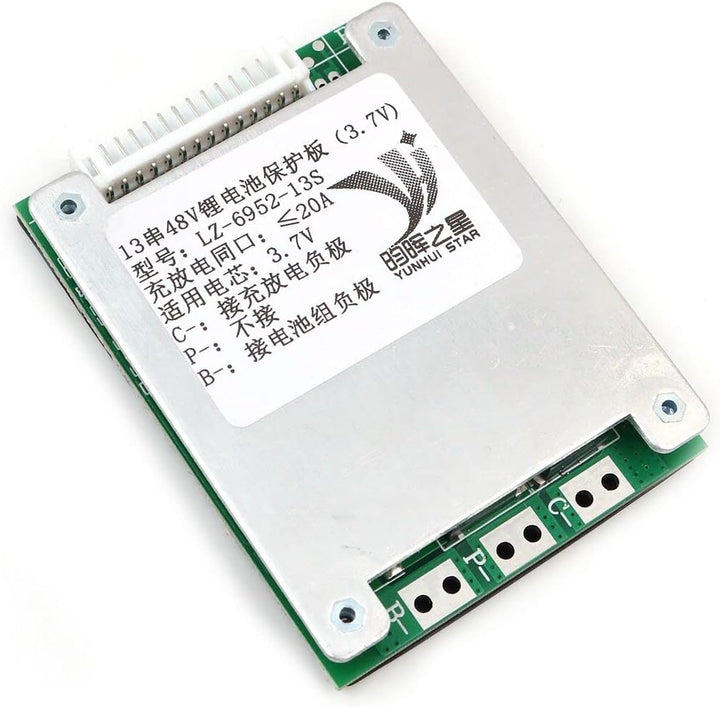 DollaTek 48V 20A 13Series BMS PCB Protection Board mit Balancing für Li-Ion Cell 18650 Battery