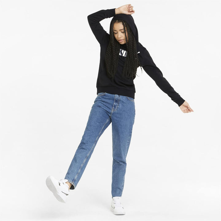 PUMA Damen Ess Logo Hoodie Tr Sweatshirt XS Schwarz, XS Schwarz