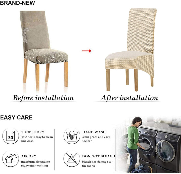 KELUINA XL Stuhlhussen,Universal Stretch Stuhlhussen 2er 4er 6er Set Stuhlbezug für Stuhl Esszimmer