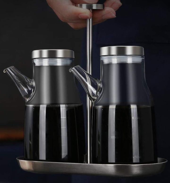 XiaoShenLu Olivenölspender Flasche, Glasölflasche ohne Tropf, Ölbehälter für Pflanzliches Olivenöl,