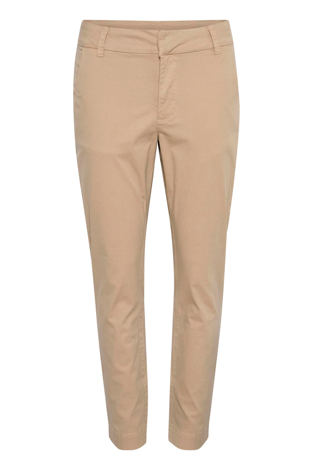 KAFFE Damen Women's Chino Pants Cropped Length Straight Legs Regular Waistband Hose 44 Savannah Tan,